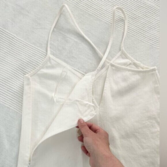 NWT Zara White Denim Berit Summer Romper- Large - Picture 14 of 16